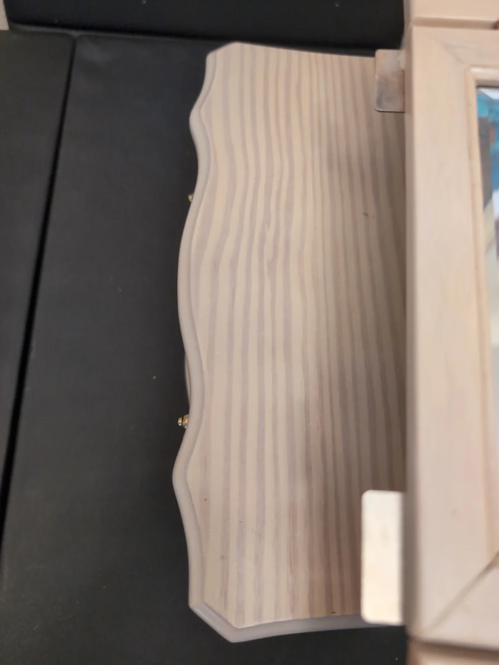 Beige Tri-Fold Mirror Jewelry Box with Drawers